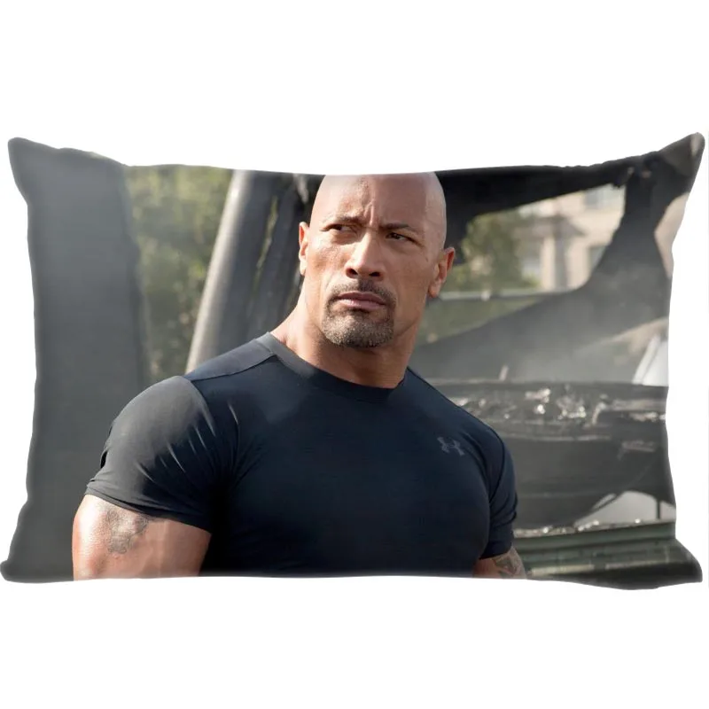 Hot Sale Dwayne Johnson Rectangle Pillowcase Custom Home textile Zipper Pillowcase Pillow Cover Size 45*35cm (one side) Print