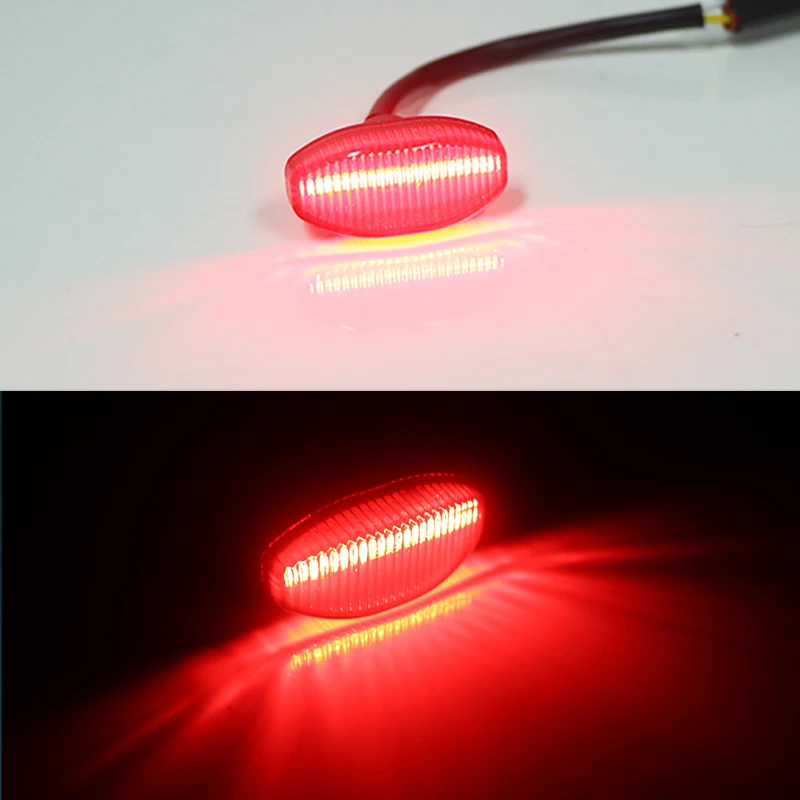 4PCS Smoked Lens Front Amber & Rear Red Full LED Car Bumper Fender Side Marker Lights Kit For 2010-2014 Ford F-150 Raptor 12V