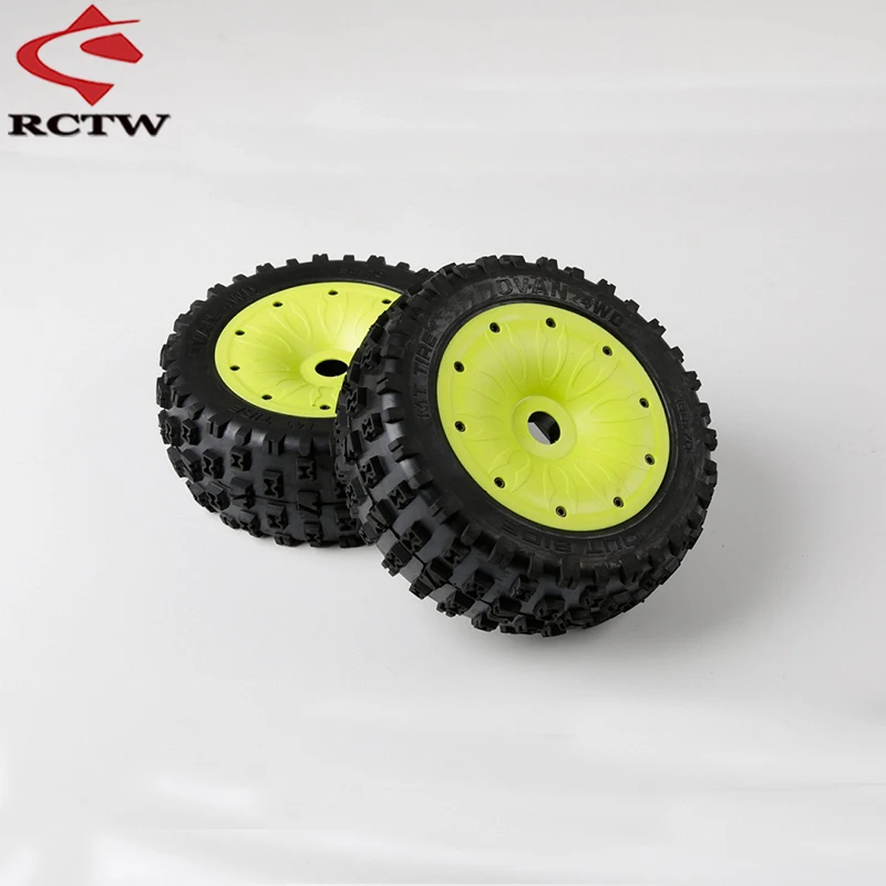 

Folder Cloth Gene.3 Knobby Wheel Tire Assembly with Waterproof Inner Lining for 1/5 Losi 5ive-t Rofun Rovan LT KMX2 BAJA 4WD/SLT