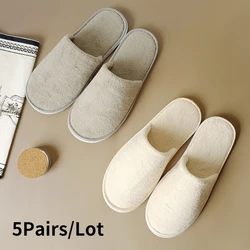 Pantoufles d'hiver en coton pour hommes et femmes, toboggans de poulet d'hôtel, sandales de voyage à domicile, chaussures d'accueil, taille unique en vente, 5 paires par lot