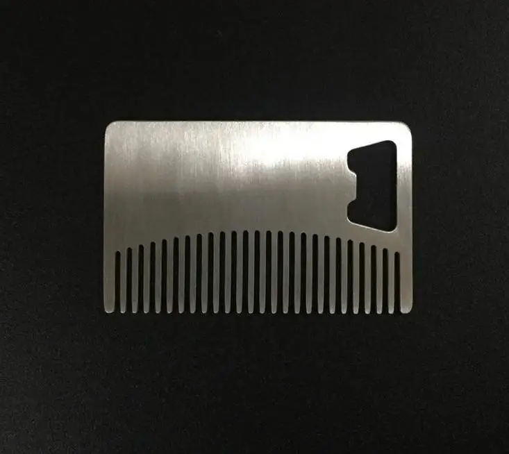 50pcs Fast Shipping Comb Card Style Men's Mustache Comb Beer Openers Anti Static Stainless Steel Comb Bottle Opener Wholesale