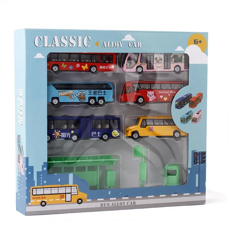 Hot 1:64 alloy pull back set bus model,original packaging gift box toy,high simulation bus school bus,free shipping