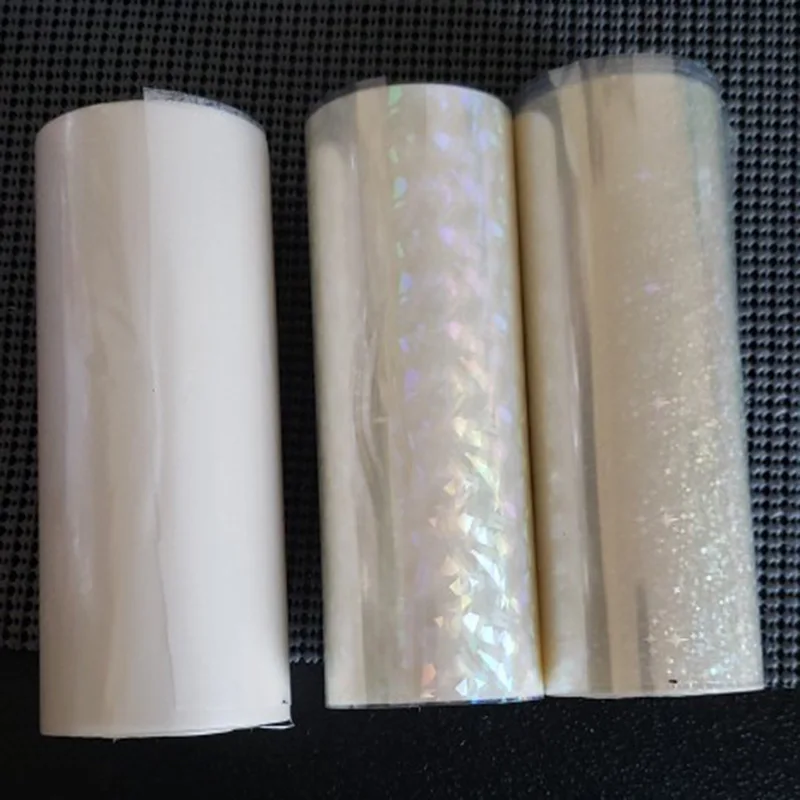 1 Roll 80mmx120M Transparent Holographic Clear Translucent Hot Stamping Foil Heat Transfer Napkin Gilding PVC Card Emboss