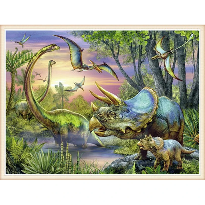 Diamond Painting Age of Dinosaurs DIY Diamond Embroidery Landscape Pictures Of Rhinestones Mosaic Handmade Gift JX584