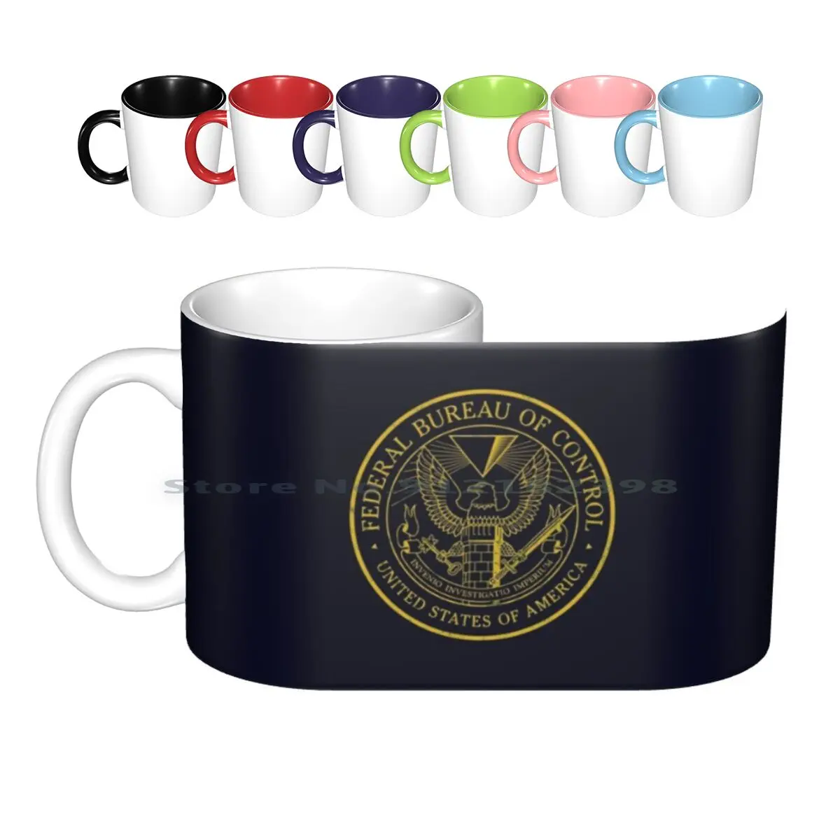 Federal Bureau Of Control | Control Game Logo | Distressed Logo Ceramic Mugs Coffee Cups Milk Tea Mug Federal Bureau Of Control