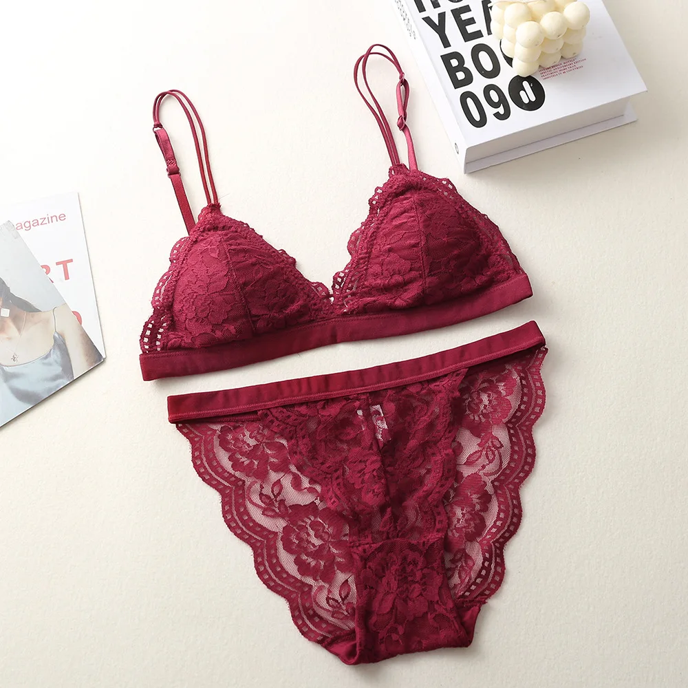 New Girl Lace Bra Sets Cotton Lace Comfortable Underwear Small Fresh Summer Lace Kawaii Push Up Bralette