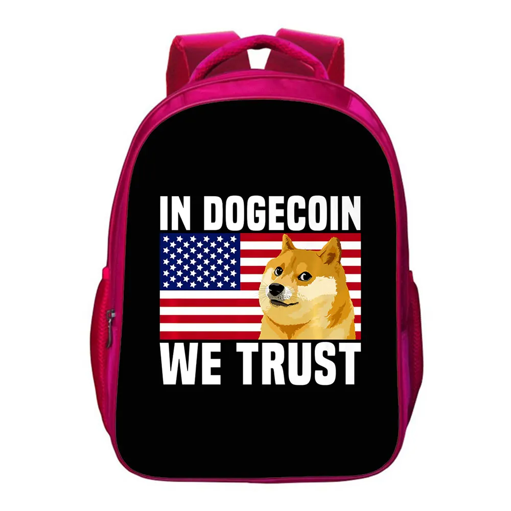 Dogecoin School Bag Backpack Boy Girl School Bag Teens Storage Bag Travel Bags Rucksack 16 Inches School Bag Mochila