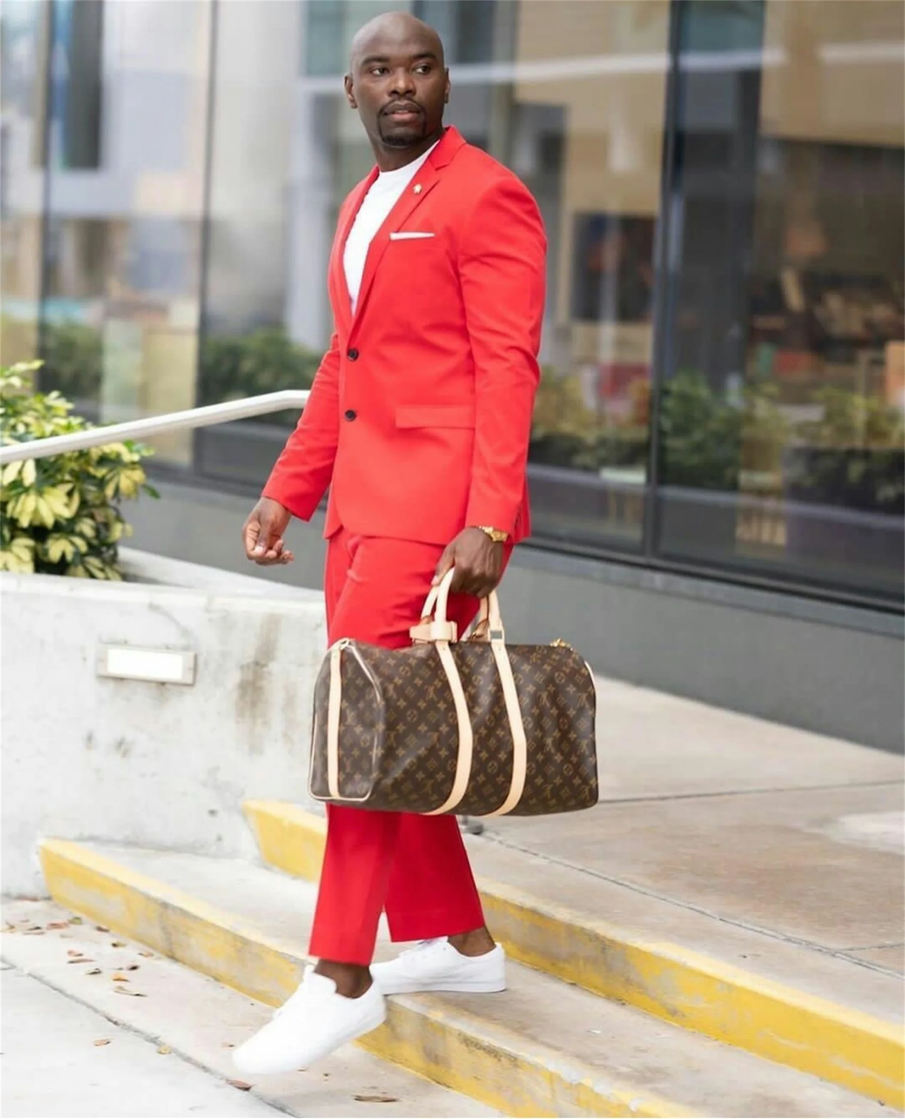 Esmoquin de novio Coral hecho a medida, traje de padrino de boda con dos botones, mejor hombre, Blazer, Pantalones