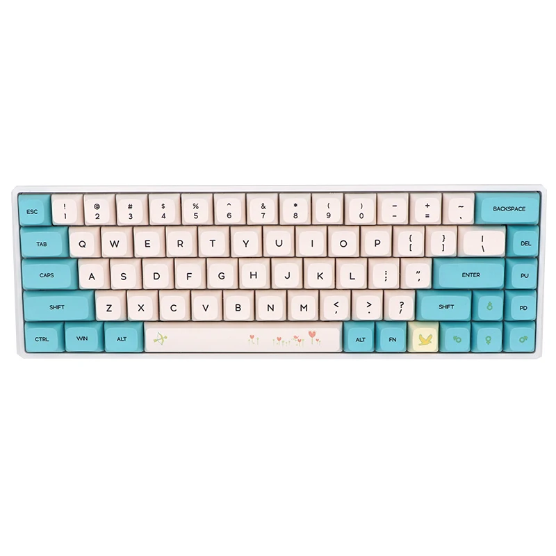 Chunyang Cyan Ethermal Dye Sublimation PBT Tastenkappen Weiß Schriftarten Für Wired USB Mechanische Tastatur