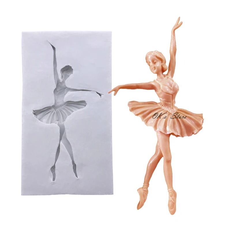 Dancing Girl Ballet Dancer Silicone Mold Sugarcraft Chocolate Cupcake Baking Mold Fondant Cake Decorating Tools