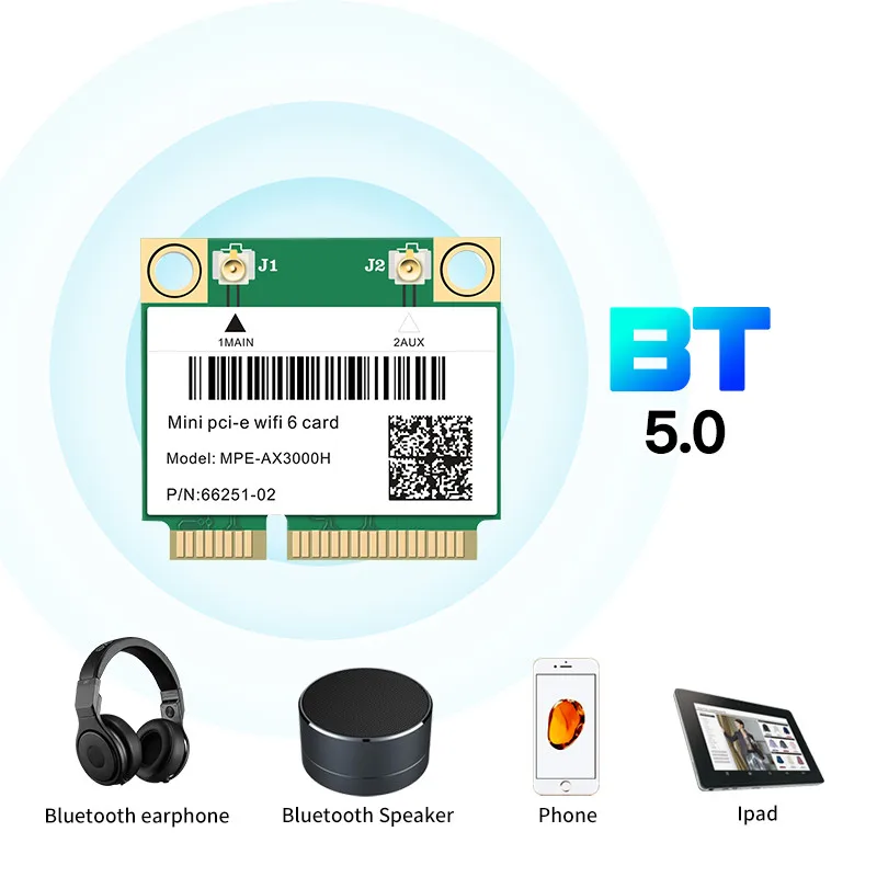 2974 mb/s wifi 6 banda dupla sem fio meia mini rede pci-e wlan wifi cartão BT5.0 802.11ax/ac 2.4ghz/5ghz adaptador MU-MIMO