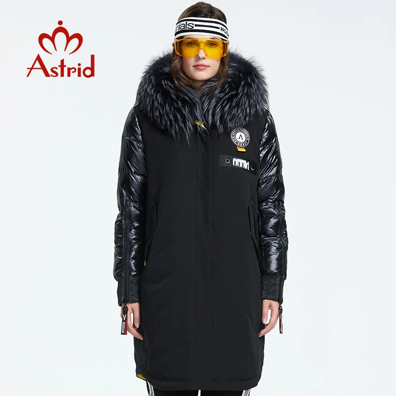 Astrid 2022 Winter neue ankunft frauen unten jacke mit einem pelz kragen mode stil mit kapuze lange winter mantel frauen AR-3022