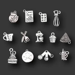 26pcs Mix Chef Baking Series Kitchenware Cooking And Cake Wine Pendant DIY Charms Jewelry Making Foodie Gift Mother's Taste P633