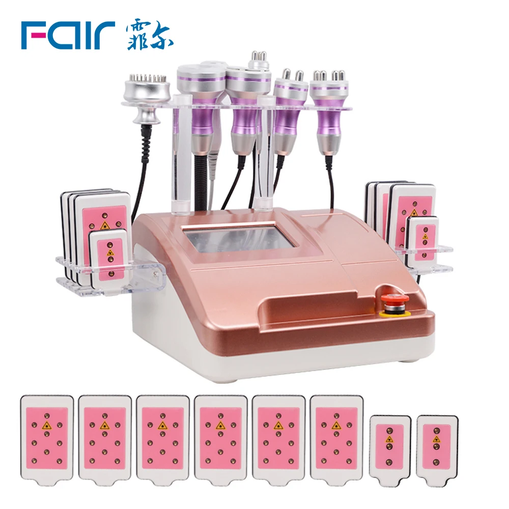 FAIR New 9 in 1 Rose Ultrasound Cavitation Body Shaping Massager Cryo Head Hair Grown Radio Vacuum Slimming Weight Loss Machine