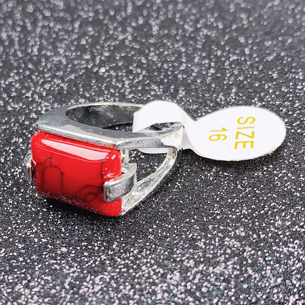 Mixed Bohemia Style Natural Red Turquoises Stone Rings Fashion Finger Rings Jewelry for Women 20pcs