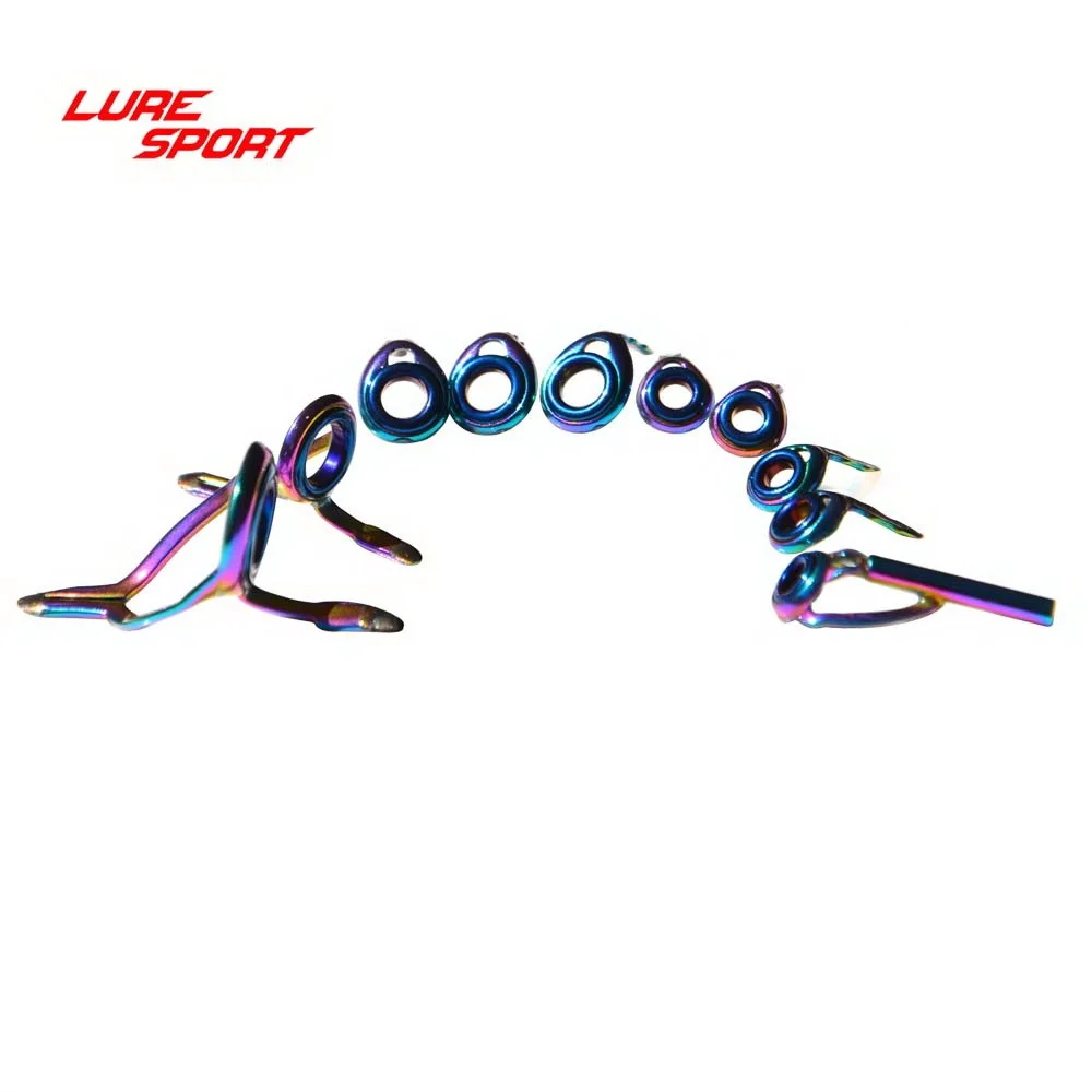 LureSport KT KW LG Rainbow Frame Blue Ring guide Set 8/9/10pcs guide Casting Rod Building component Repair pole DIY Acce