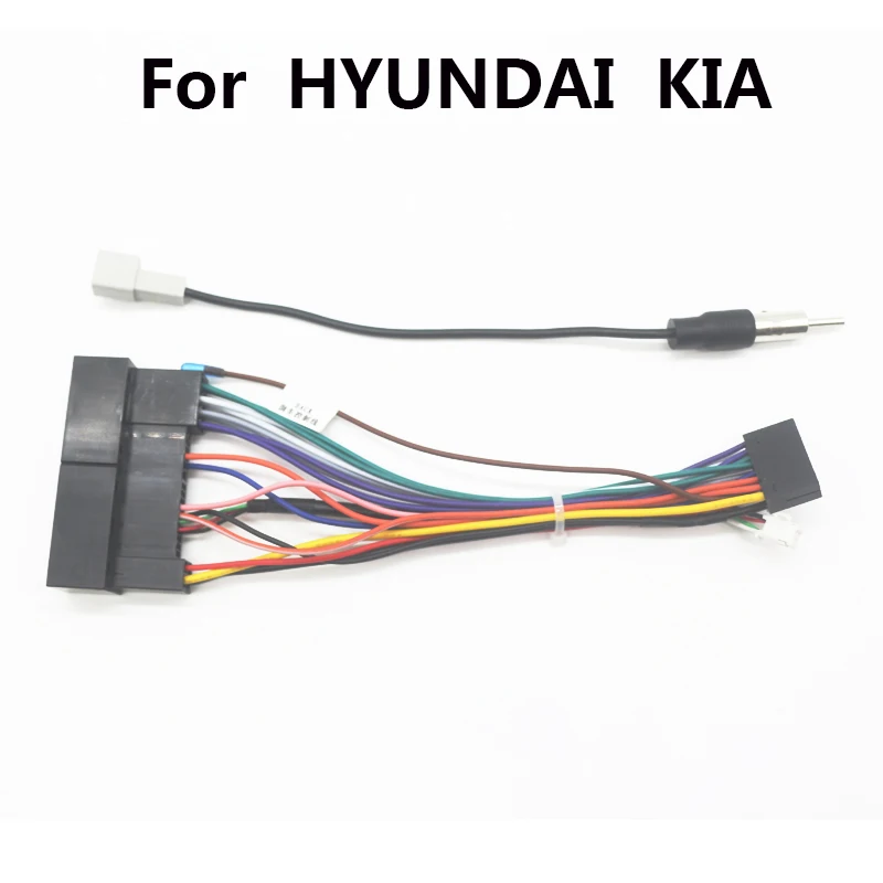 Car Android Head Unit Cable Socket Harness Radio Antenna Adapter For Hyundai Sonata/IX35/Tucson Elantra KIA Sportage K2/K3/K4/K5