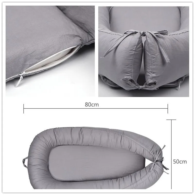 80x50cm Portable Baby Bed Tissu Coton Baby Nest Reducteur De Lit Bebe Crib Baby Bed Cuna De Viaje