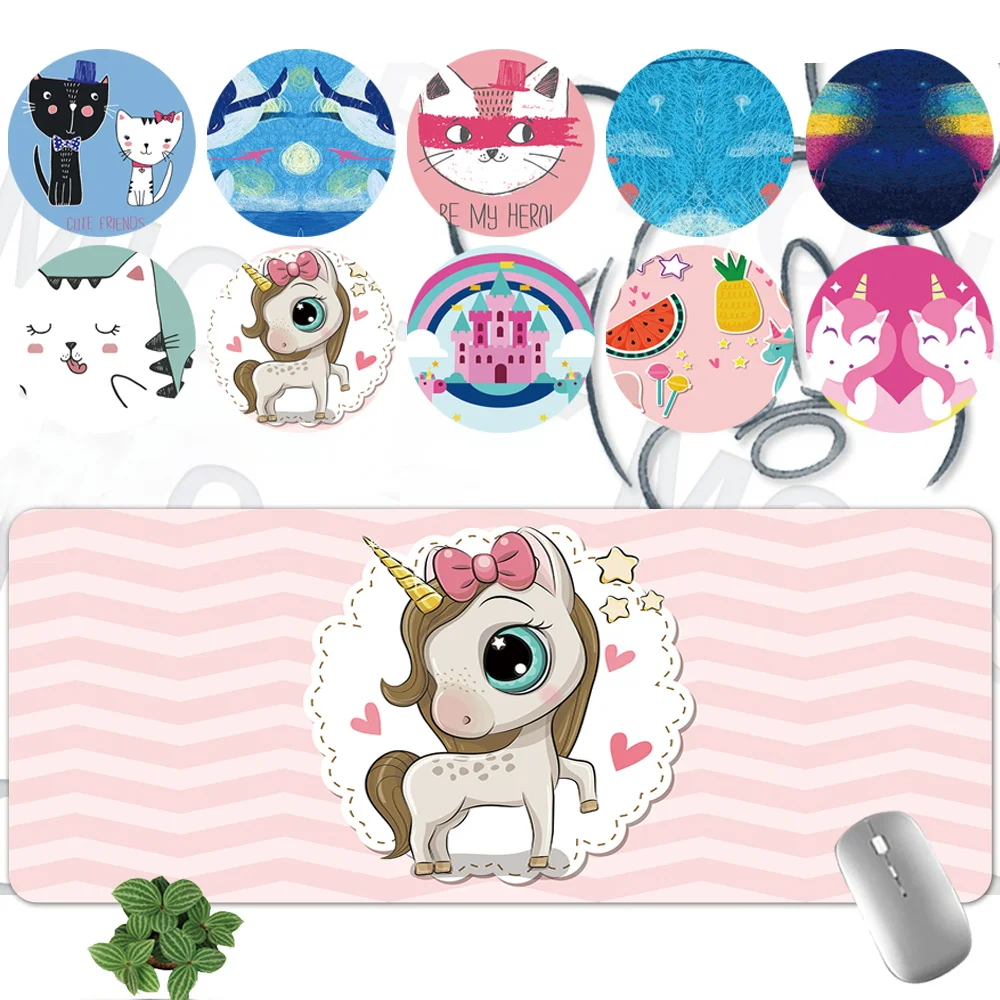 

Mouse-Pad PU Leather Cute Cartoon Pattern Series Game Mouse Mat Non-slip Computer Keyboard Mousepad Office Desk Accessories