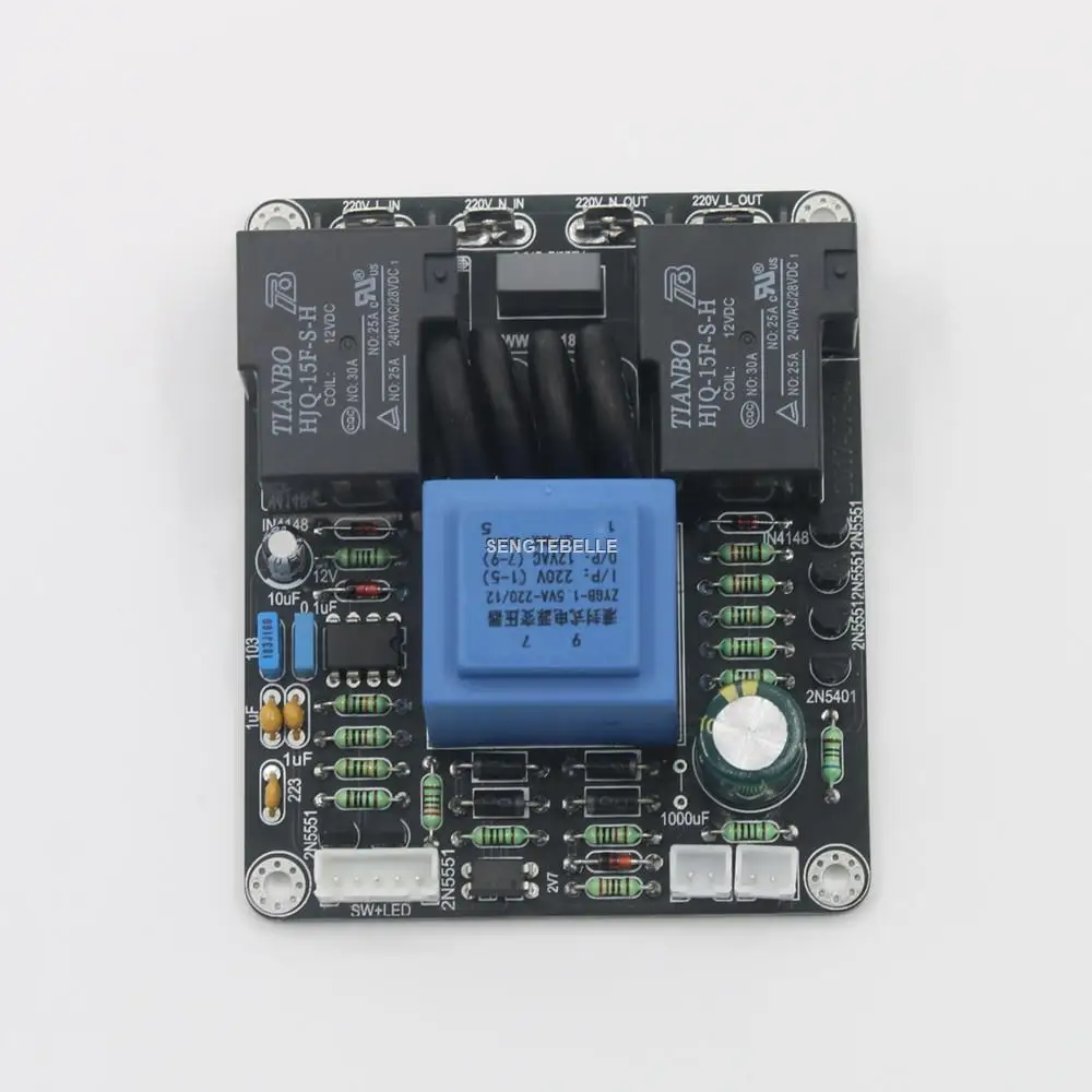 Assembly Class A amplifier power supply delay board soft start temperature protection