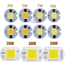 LED COB Chip 110V 220V 9W 10W 20W 30W 50W lampa z żarówką LED wejście inteligentne IC światło halogenowe reflektor