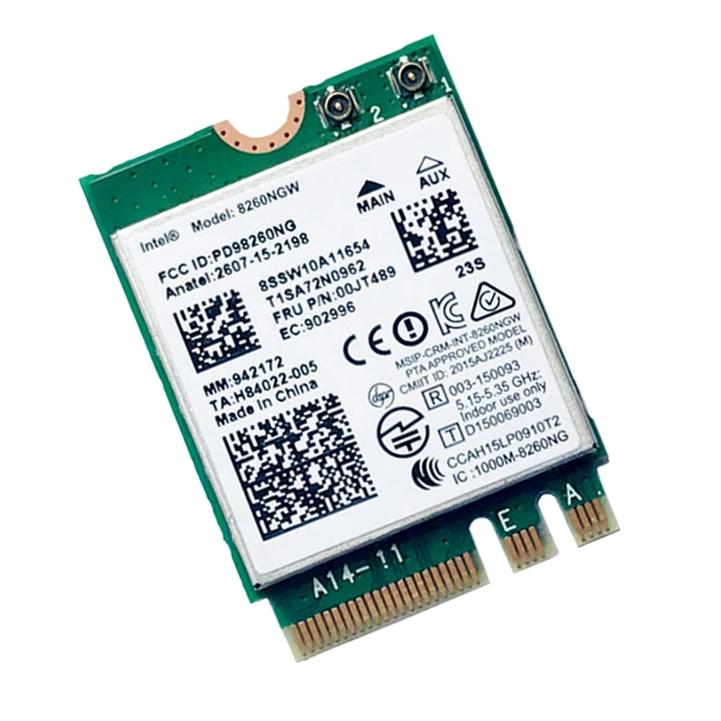 Módulo de tarjeta inalámbrica de doble banda, 2,4 + 5GHZ, 867M, Bluetooth V4.2, M.2, WLAN, Wifi, para Intel 8260, 8260NGW, AC8260