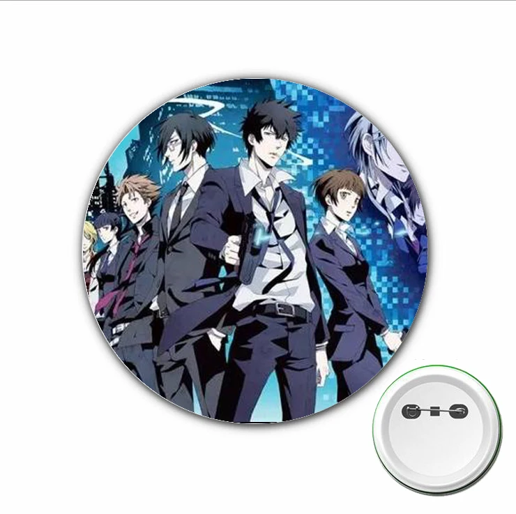 3pcs anime Psycho-Pass Cosplay Emblema Dos Desenhos Animados Pinos Broche para Roupas Acessórios Mochilas sacos Botão Emblemas