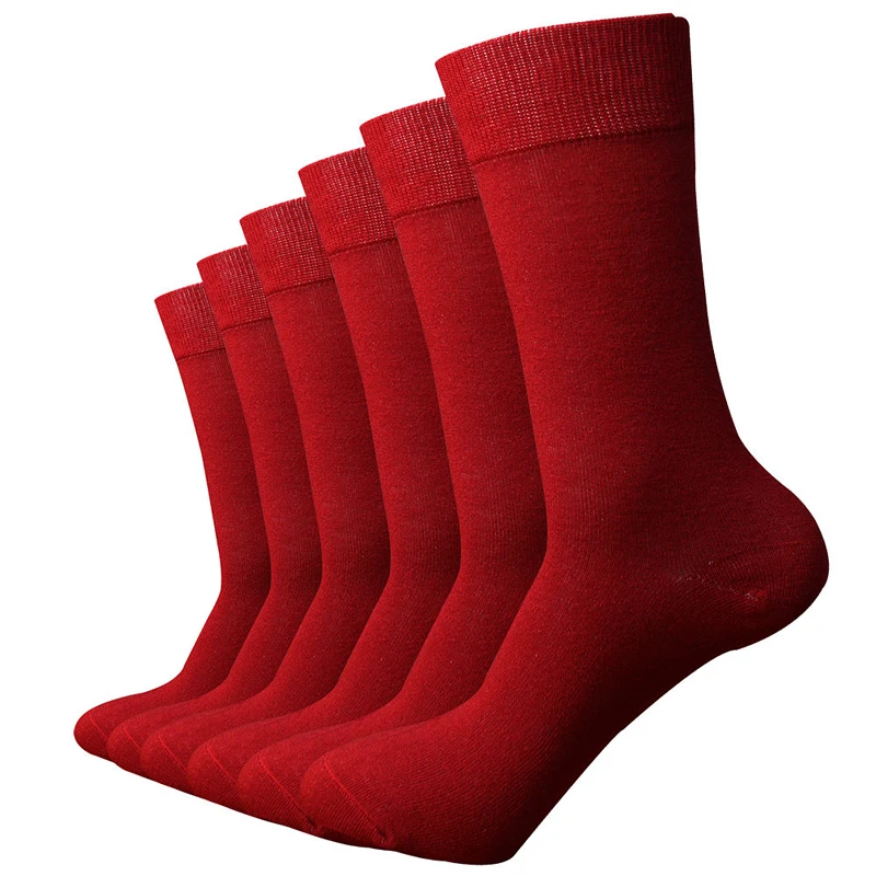 Pack de 6 chaussettes assorties en bambou pour hommes, doux, décontractées, 7 couleurs