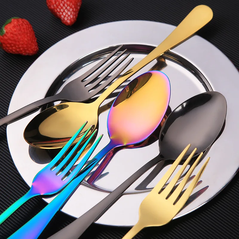 

20Pcs Multi-color Cutlery Set Stainless Steel Dinnerware Set Knives Forks Coffee Spoons Luxury Set Kitchen Dinner Tableware