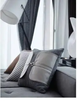 Designer model room high-grade gray modern light luxury model house sales department pillowcase