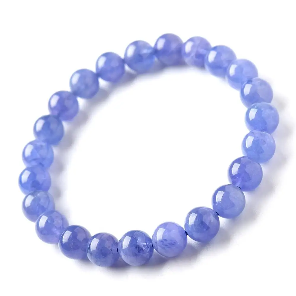 

Top Natural Tanzanite Bracelet For Woman Man Gift Round Beads Stretch Crystal Gemstone Strand Jewelry AAAAA 7mm 8mm 9mm 10mm