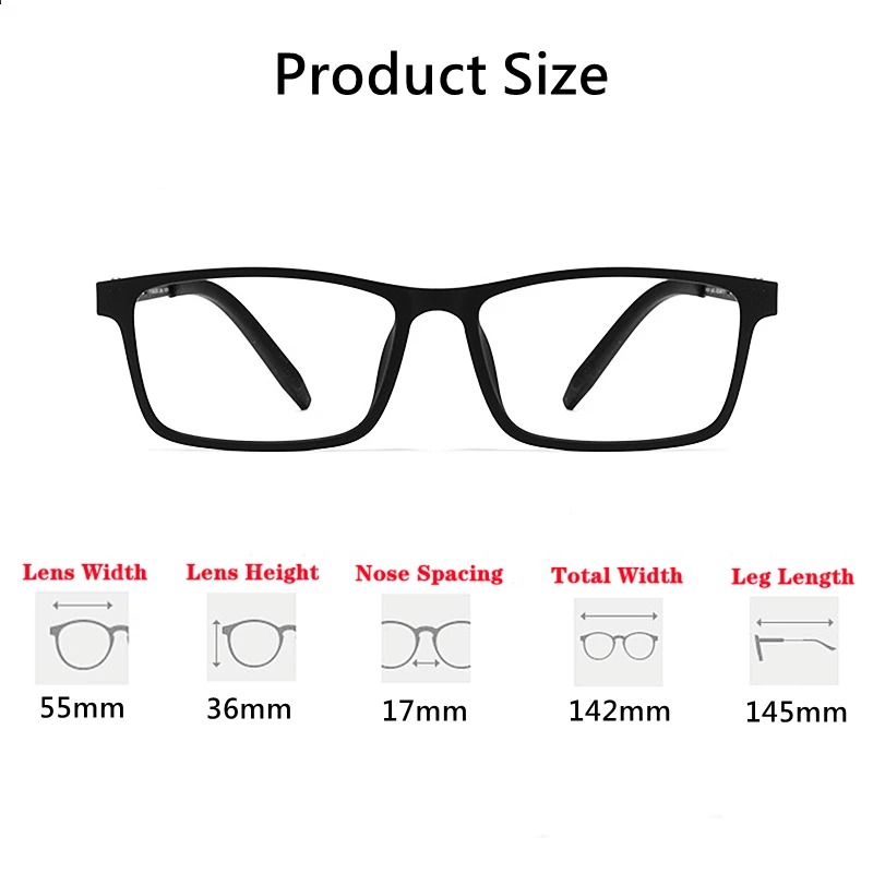 YIMARUILI Ultra-light Fashion TR90 Eyewear Women Pure Titanium Square Flexibl Optical Prescription Men's Eyeglasses Frames 8822T