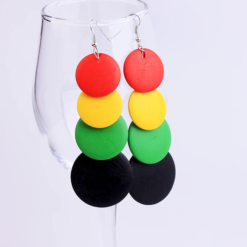 Fashion Long Wooden Earrings For Women Colorful Statement Geometric Drop Earring Vintage Jewelry 2020 New