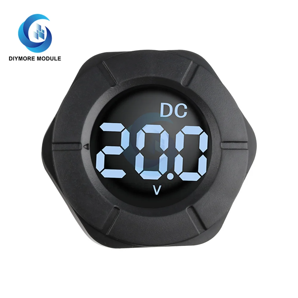 AC/DC Digital Voltmeter Round LCD Display 0-300V/30-500V Car Voltage Monitor Volt Panel Meter PZEM-019V/PZEM-024V