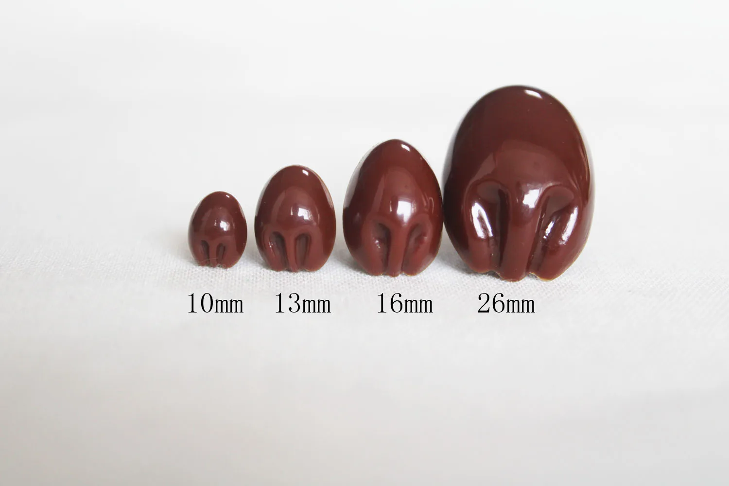 

20pcs 10mm 13mm 16mm 26mm brown safety toy animal toy doll noses + washer plush doll accessories size option