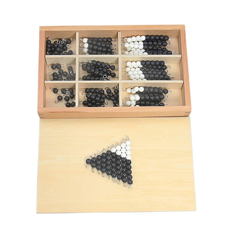 Montessori Zwart Wit Checker Kralen Board Met Houten Doos Vroege Onderwijs Voorschoolse Training Leren Math Speelgoed Voor Kinderen