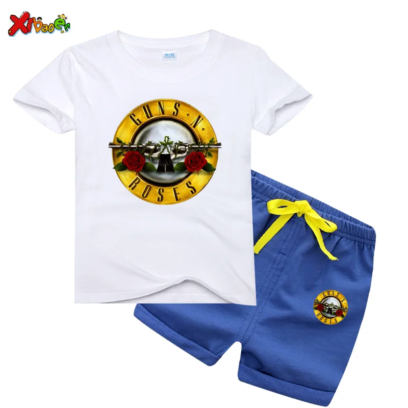 Kids Slash Rock Band Gun N Rose Design t shirt 2020 Boys Girls Great Casual Girls Sets Short Sleeve Kids Clothes T-Shirt Sets