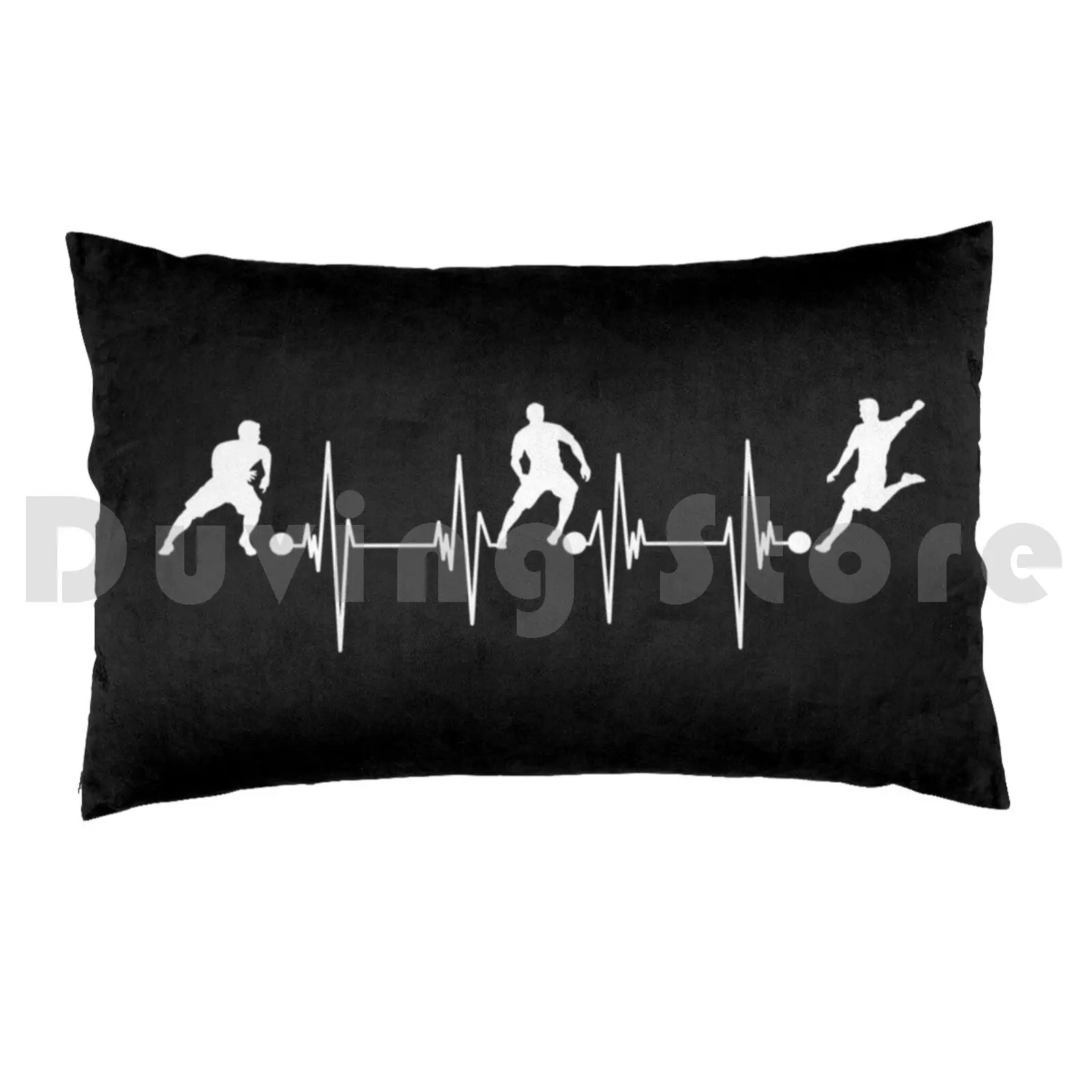 Football Lover Heartbeat Pillow Case Printed 50x75 Football Football Lover Soccer Ball Soccer Soccer Player