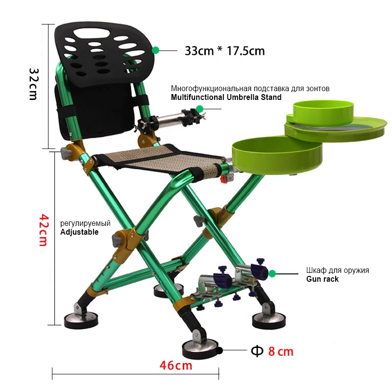 Portable Folding Fishing Chair Camping Chair Seat 600D Oxford Aluminium Fishing Chair for Outdoor Picnic BBQ Beach Chair