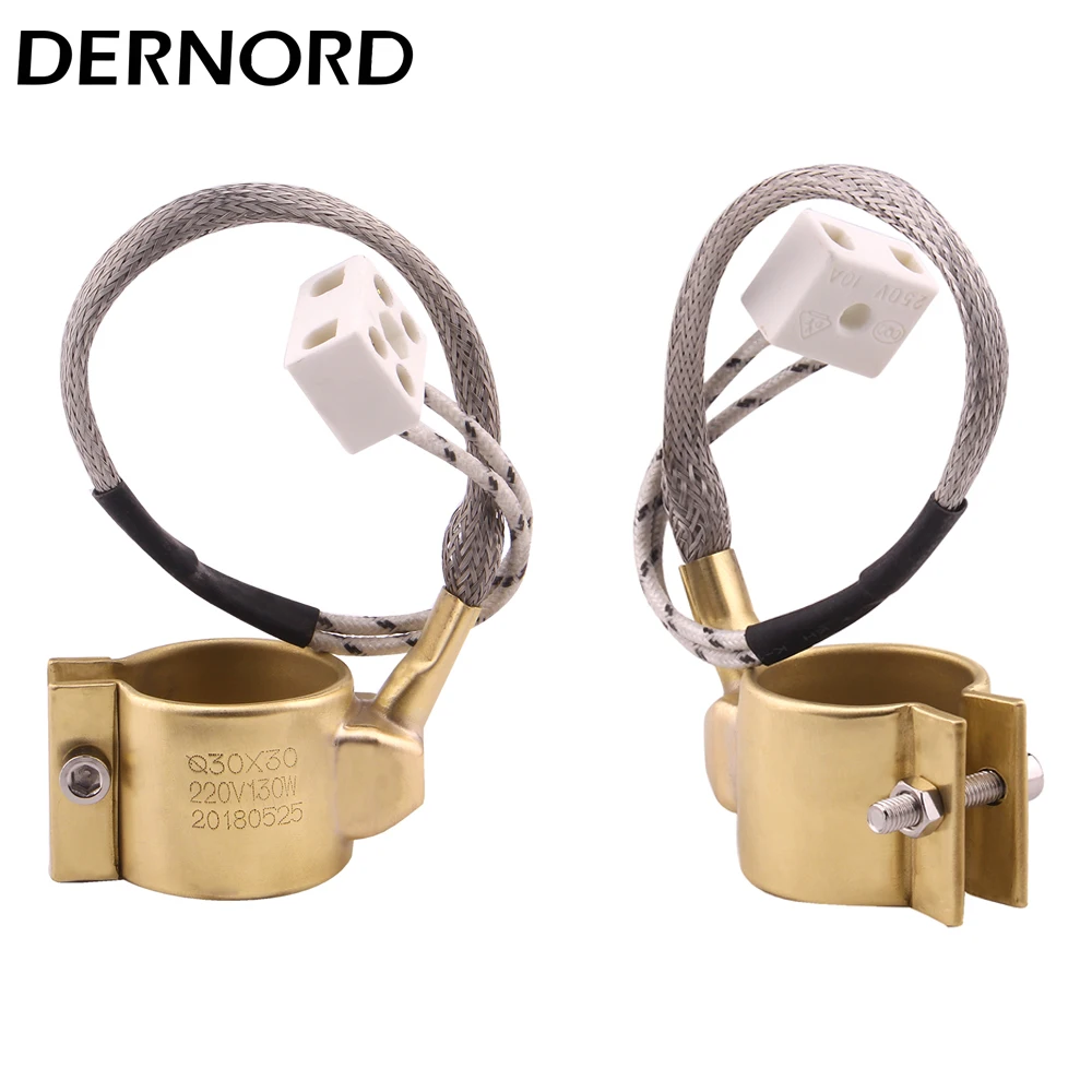 DERNORD 220v 280w / 130w 2pcs Electric Copper Barrel Brass Band Heater for Extruder