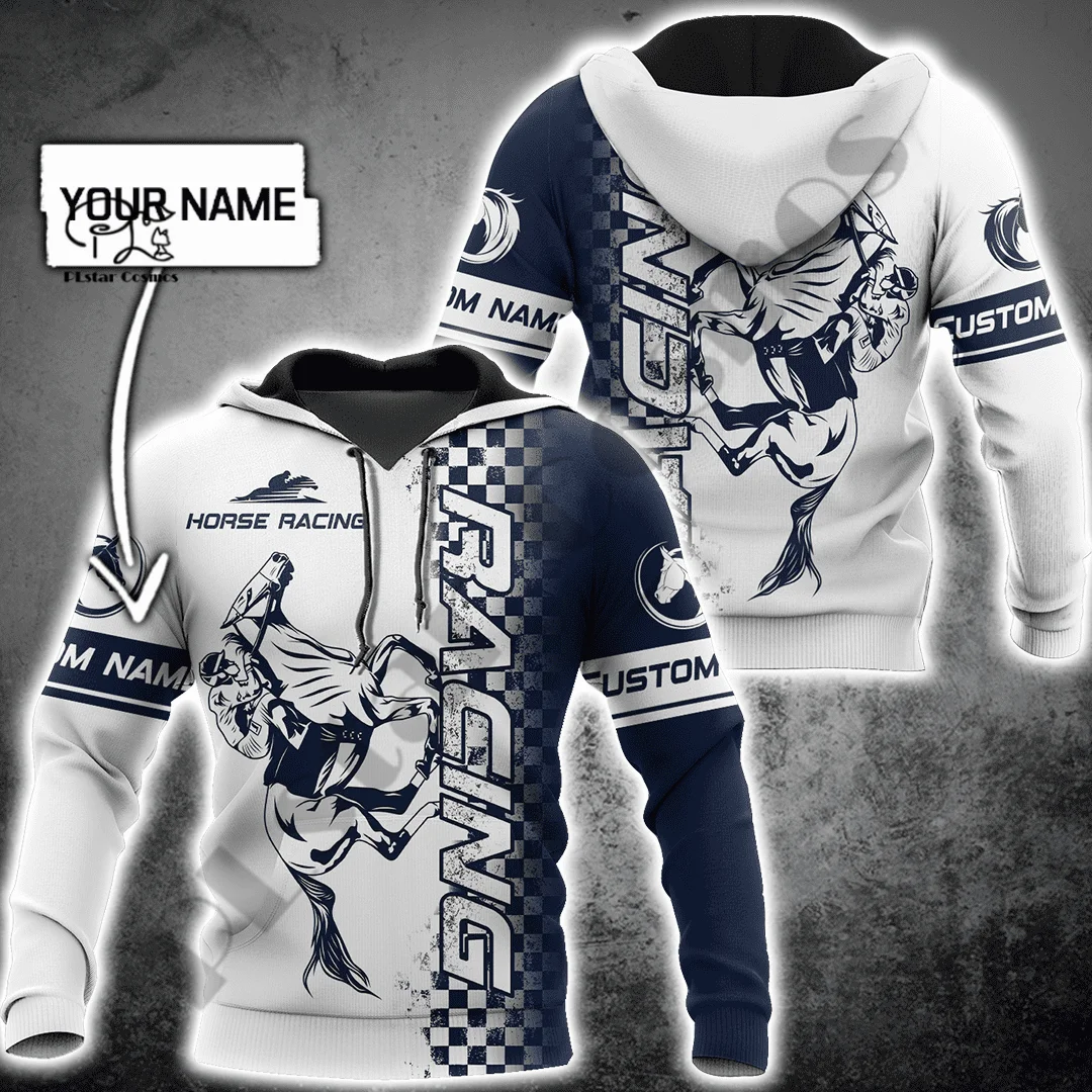 PLstar Cosmos 3DPrinted Newest Racing Horse Custom Name Gift Unique Hrajuku Streetwear Unisex Casual Hoodies/Zip/Sweatshirt 2