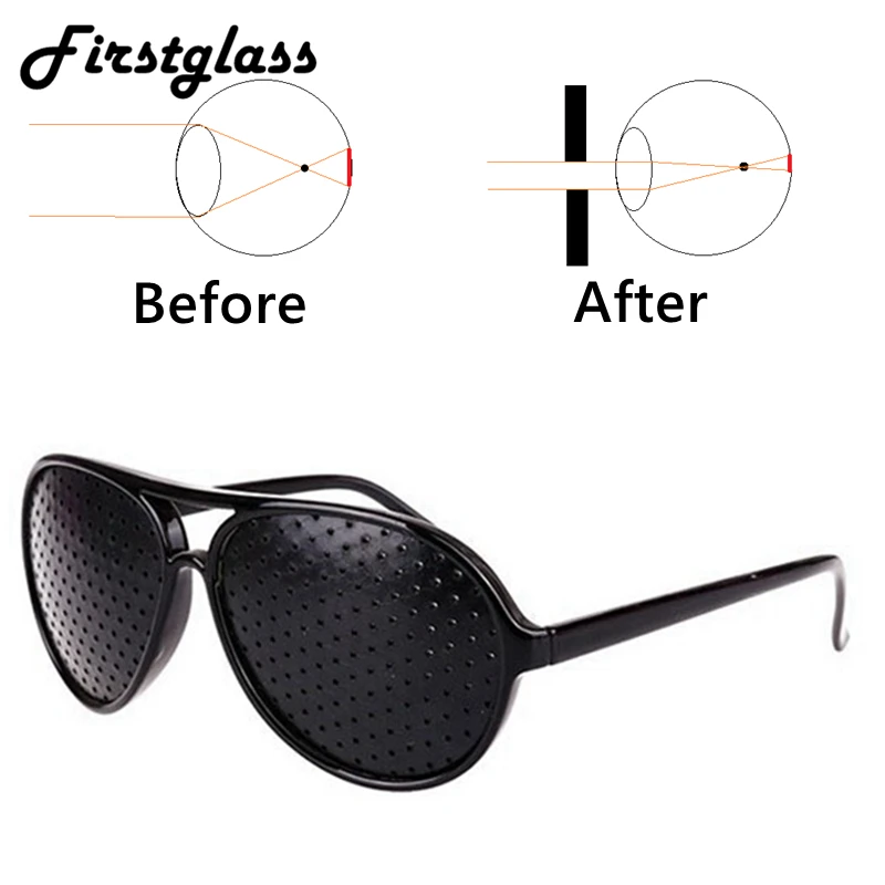 PANDER Eyesight Protector Pin hole Glasses Men Improve Vision Anti-Fatigue Myopia Glasses Reading Women Black Framen Holesale