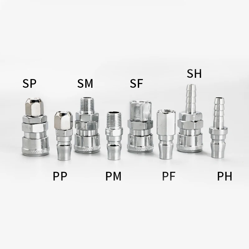 Pneumatic Fitting C Type Quick Connector High Pressure Coupling SP SF SH SM PP PF PH PM 20 30 40 Inch Thread (PT)