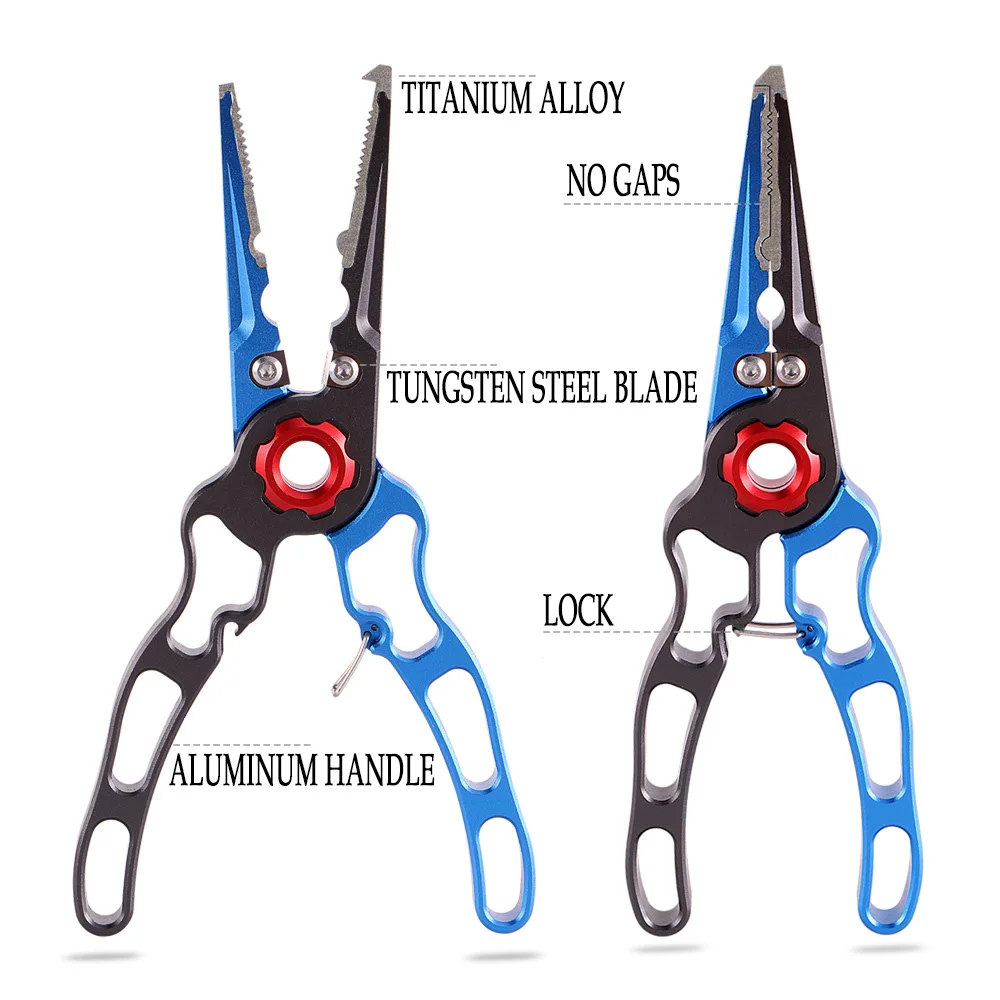 Aluminum Alloy Fishing Pliers Fishing Tackle Gear Hook Recover Cutter Line Split Ring Light Weight Fishing Accessories