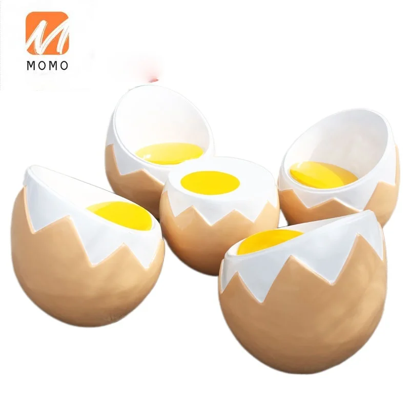 Cartoon Egg Shape Casual Seat Decoration Outdoor GRP Sculpture Decoration