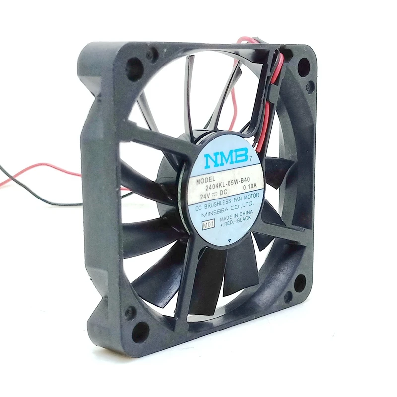 

60mm Fan 60*60*10mm for NMB 2404KL-05W-B40 24V 0.10A 6CM 2wire Dual Ball Bearing Inverter Chassis Cooling Fan