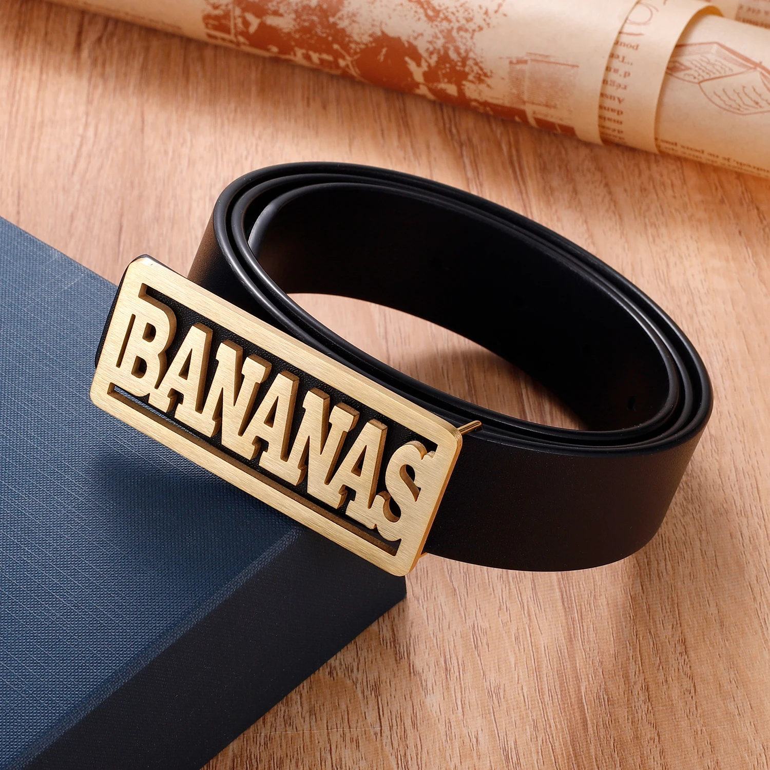 BANANAS Belt Buckle Personalized Women Designer Brand High Quality Framed Alphabet Buckle Unisex Accessories Gift For Friend