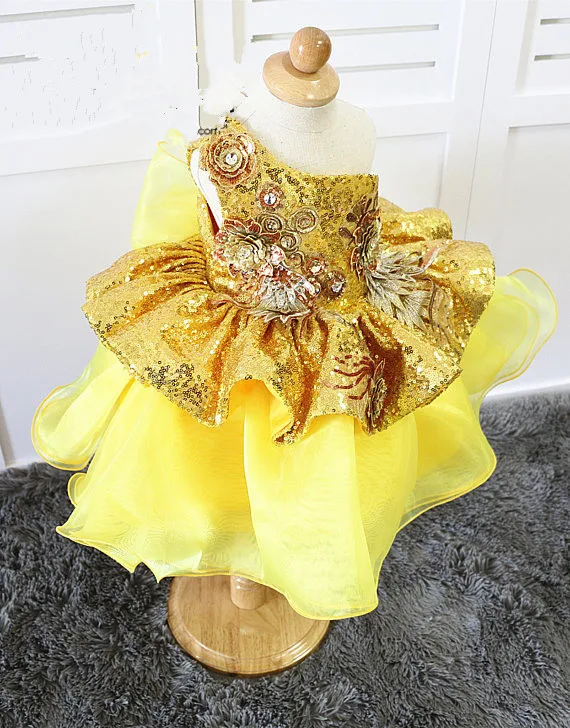 Robes à paillettes en Organza pour filles, vêtements pour enfants, robe de concours, robe d'anniversaire, Photo réelle