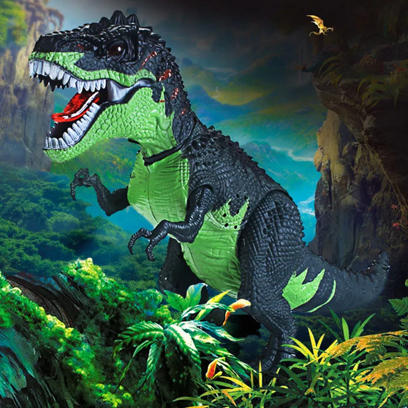 Electric Dinosaur Tyrannosaurus Rex Walking Light Sounds Animal Model Toys For Boys Electricial Lay Egg Dinosaur Outdoor Toy