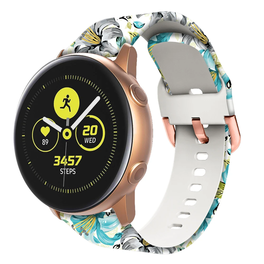 Correa de silicona de 20mm para Samsung Galaxy Watch, pulsera de 42mm Active 2 Watch 3 41mm Gear S2, Amazfit bip